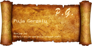 Puja Gergely névjegykártya